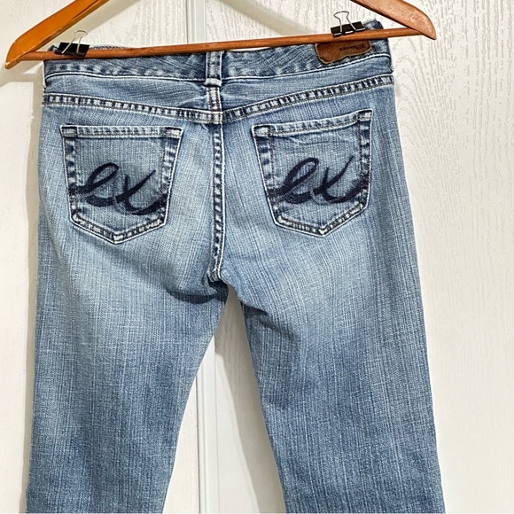 Vintage EXPRESS Women’s Jeans Super Low Rise Boot Cut Medium Wash Size 0R - Picture 5 of 12
